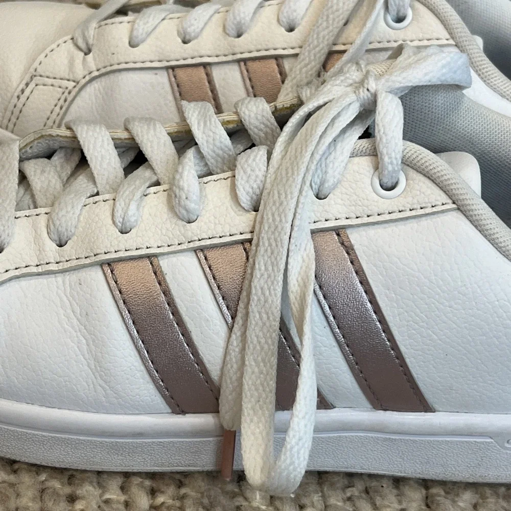 Adidas Women Cloudfoam Advantage DA9524‎ White Rose Gold Shoes Sneakers Size 9.5